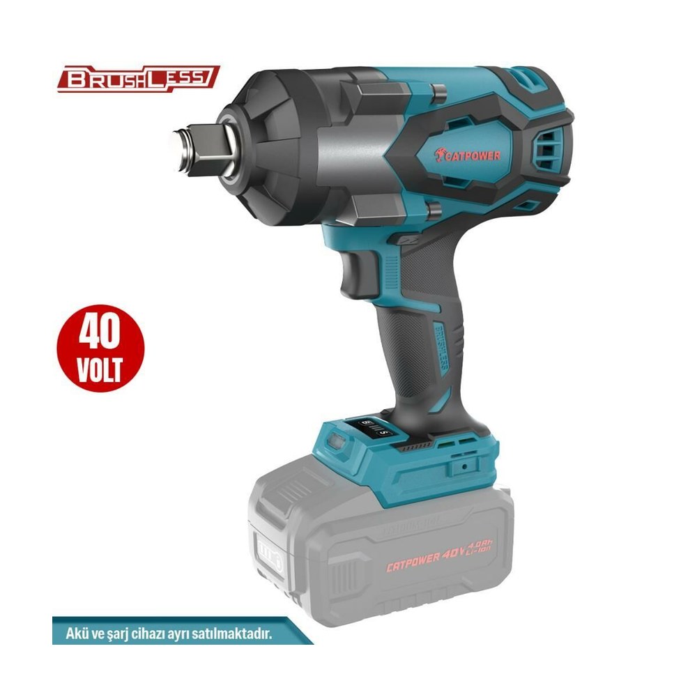 Catpower 4428 Kömürsüz Akülü Somun Sıkma 3/4” 40V Li-ion 2.0Ah/4.0Ah Catpower 4428 Kömürsüz Akülü Somun Sıkma 3/4” 40V Li-ion 2.0Ah/4.0Ah