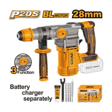 INGCO CRHLI20288 Kömürsüz Akülü Kırıcı-Delici 20V Li-ion 2.0Ah/4.0Ah