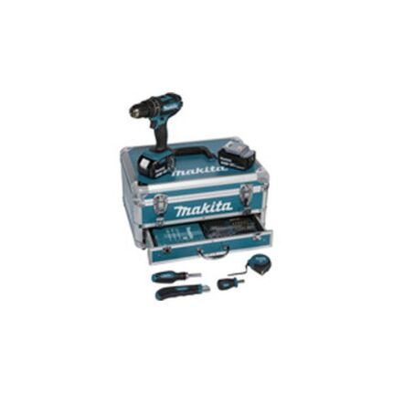 Makita DHP482RFX9 Darbeli Matkap Vidalama 1/2” Alüminyum Çanta + 96 Parçalı Aksesuar Seti
